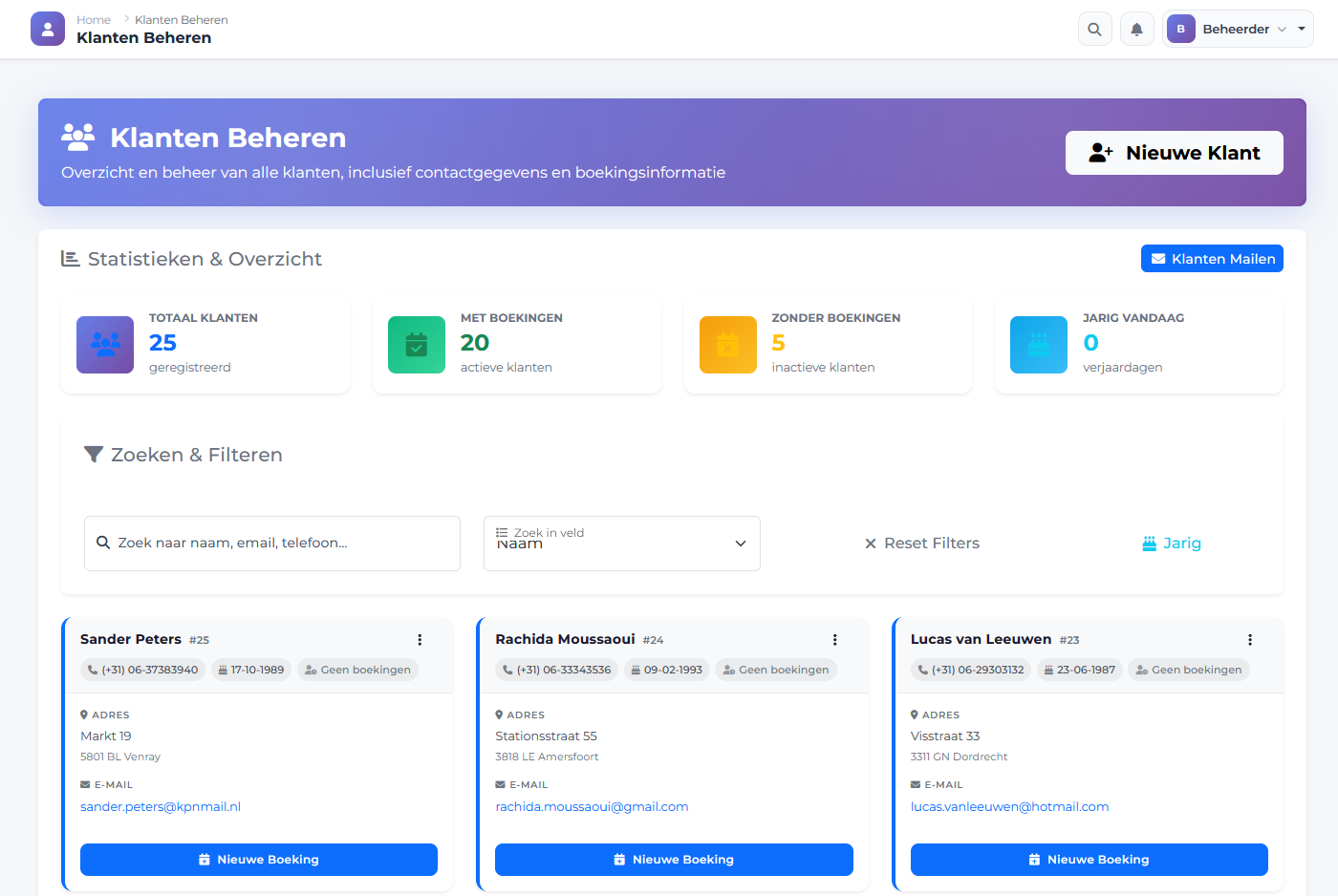 Venuviax Klantenbeheer