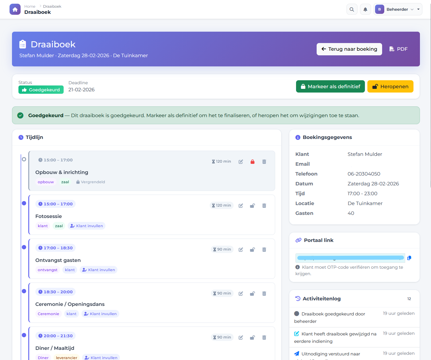 Draaiboek klantenportaal
